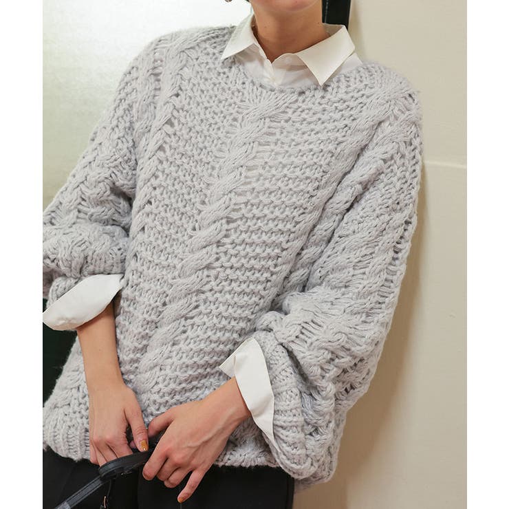 ハンドライクボートネックケーブルニット | titivate | 詳細画像27 