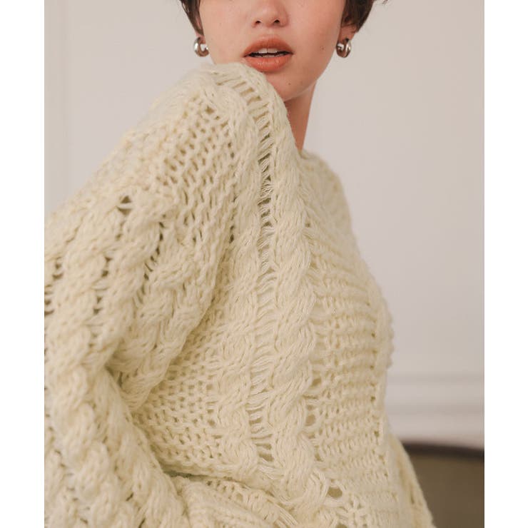 ハンドライクボートネックケーブルニット | titivate | 詳細画像31 