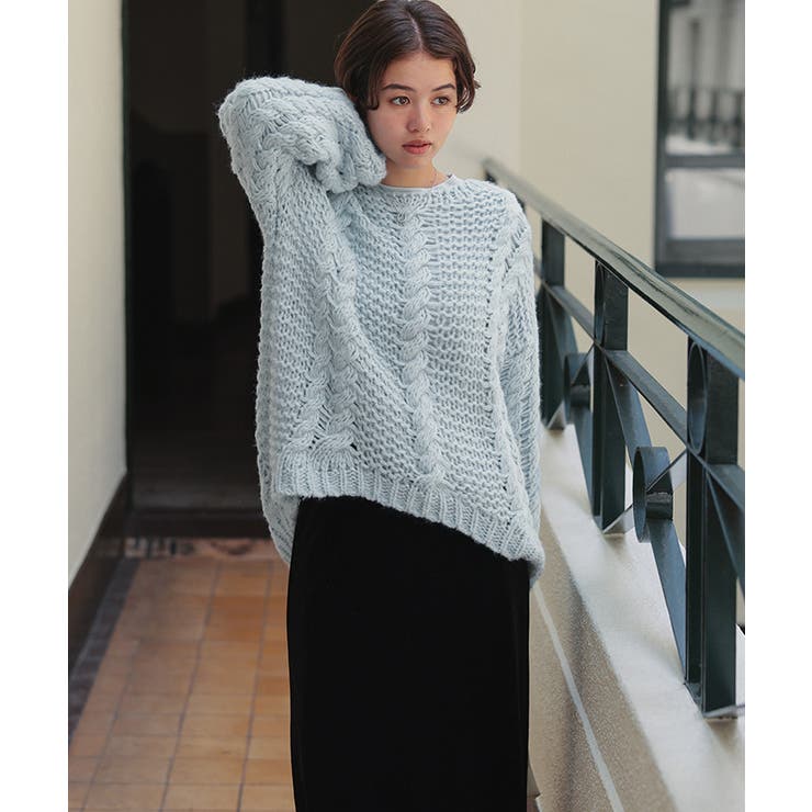 ハンドライクボートネックケーブルニット | titivate | 詳細画像34 