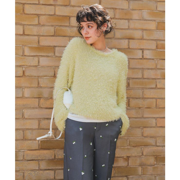 リボンヤーンクロップド丈ニット | titivate | 詳細画像20 