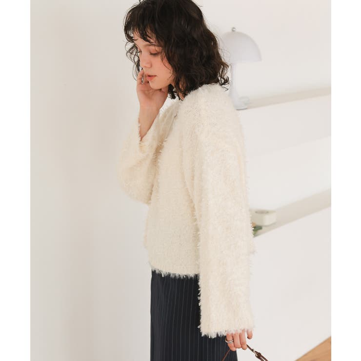 リボンヤーンクロップド丈ニット | titivate | 詳細画像24 