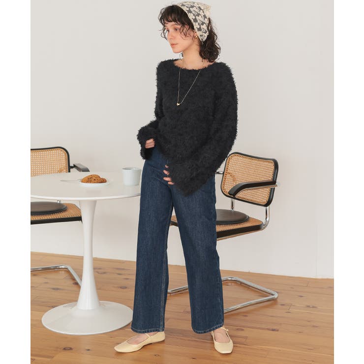 リボンヤーンクロップド丈ニット | titivate | 詳細画像32 