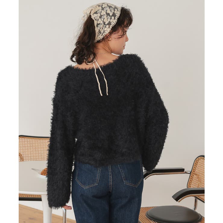 リボンヤーンクロップド丈ニット | titivate | 詳細画像33 