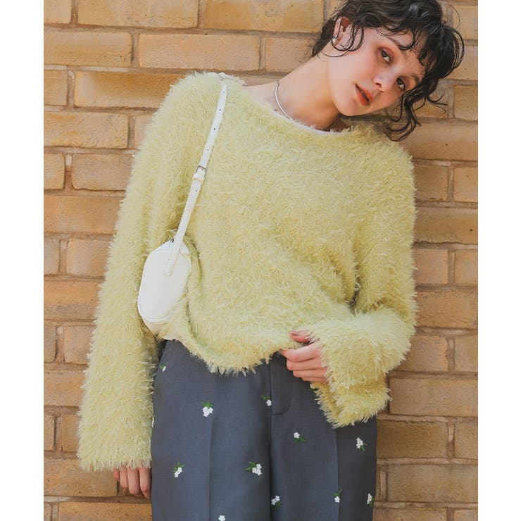 リボンヤーンクロップド丈ニット | titivate | 詳細画像2 