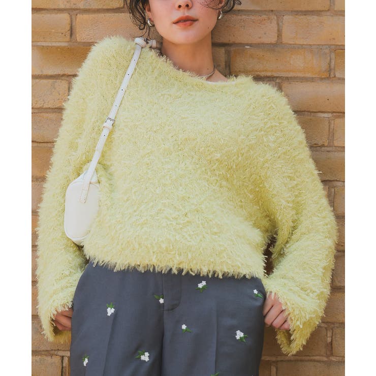 リボンヤーンクロップド丈ニット | titivate | 詳細画像5 