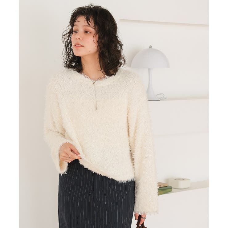 リボンヤーンクロップド丈ニット | titivate | 詳細画像6 