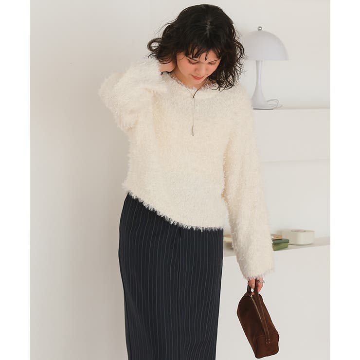 リボンヤーンクロップド丈ニット | titivate | 詳細画像9 