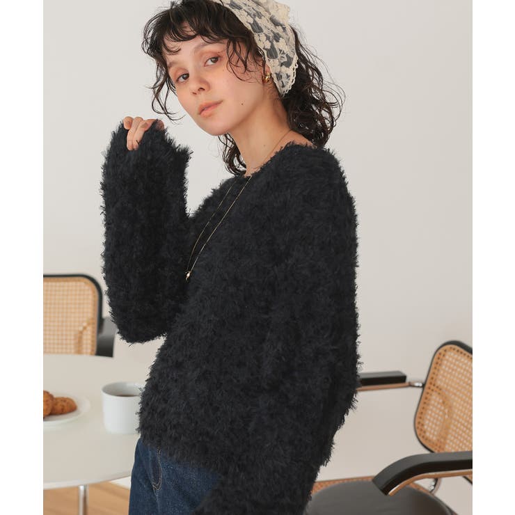 リボンヤーンクロップド丈ニット | titivate | 詳細画像18 