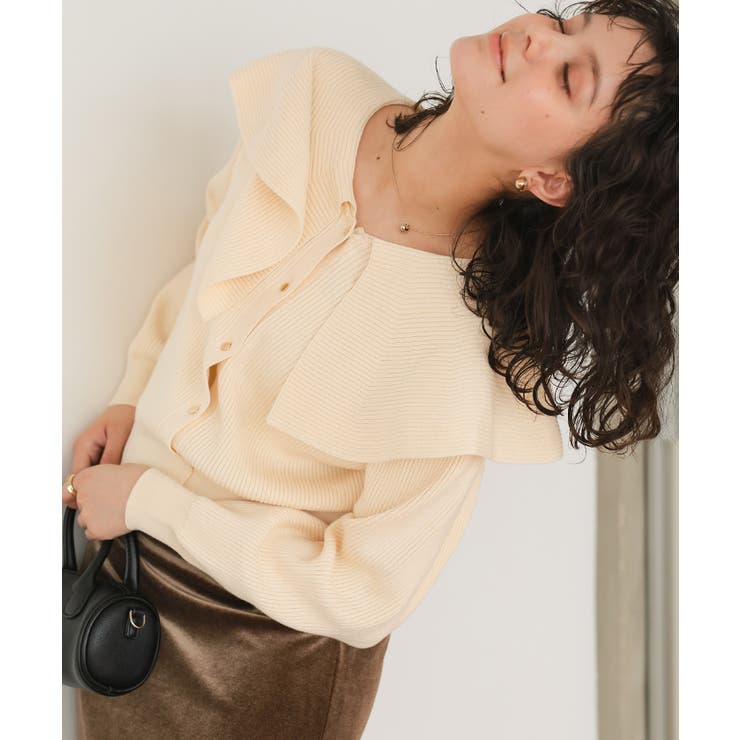 フレア襟ニットカーディガン/トップス | titivate | 詳細画像6 