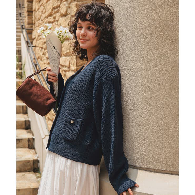 ポケット付きパールボタンニットカーディガン | titivate | 詳細画像22 