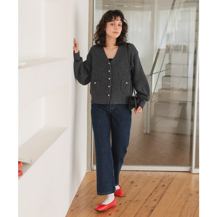 ポケット付きパールボタンニットカーディガン | titivate | 詳細画像29 