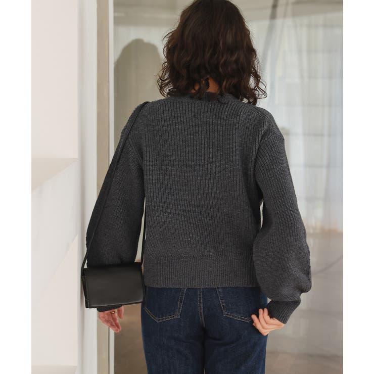 ポケット付きパールボタンニットカーディガン | titivate | 詳細画像30 