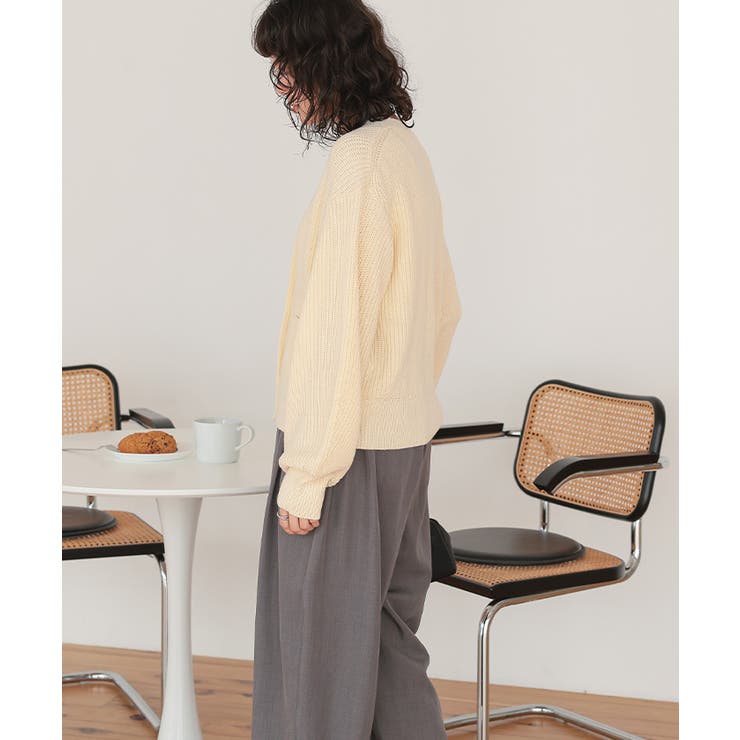 ポケット付きパールボタンニットカーディガン | titivate | 詳細画像7 