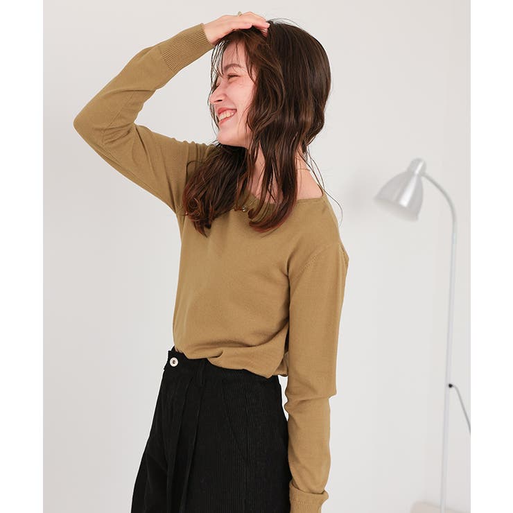 なめらか手触りカシミヤタッチボートネックニット | titivate | 詳細画像25 