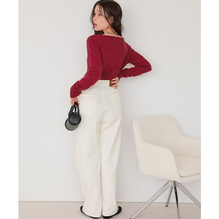 なめらか手触りカシミヤタッチボートネックニット | titivate | 詳細画像33 