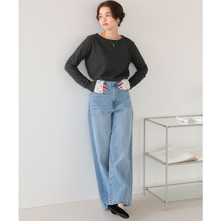 なめらか手触りカシミヤタッチボートネックニット | titivate | 詳細画像14 