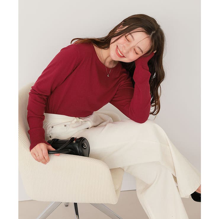 なめらか手触りカシミヤタッチボートネックニット | titivate | 詳細画像17 