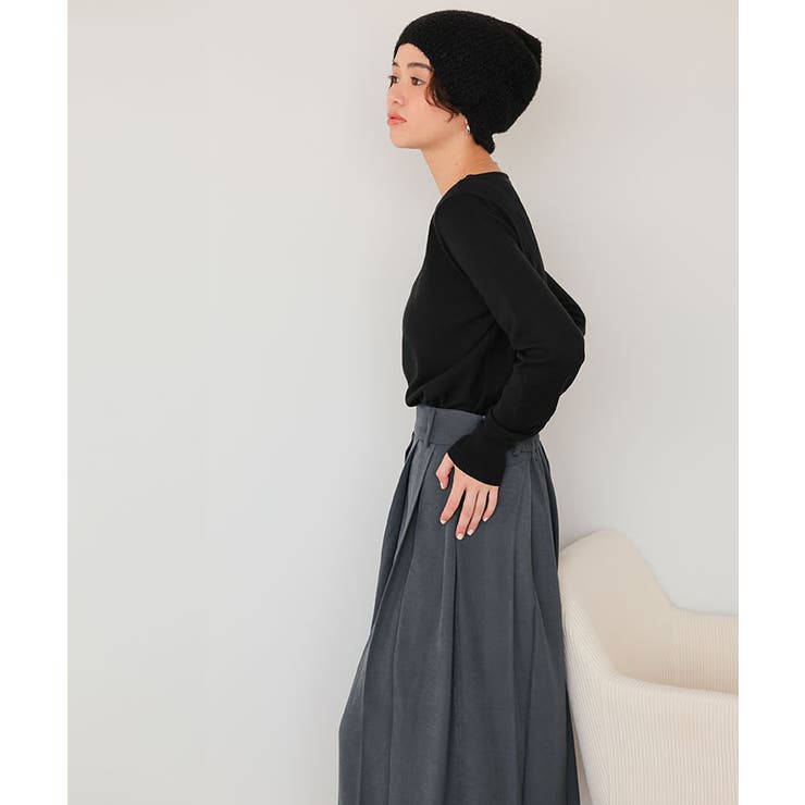 なめらか手触りカシミヤタッチボートネックニット | titivate | 詳細画像19 