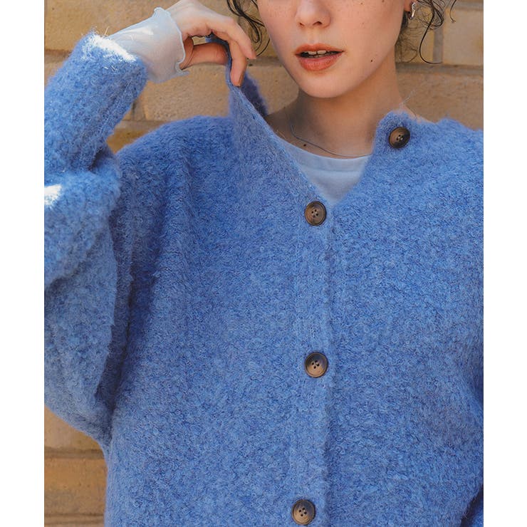 ウール混ブークレボリュームスリーブニットカーディガン | titivate | 詳細画像22 