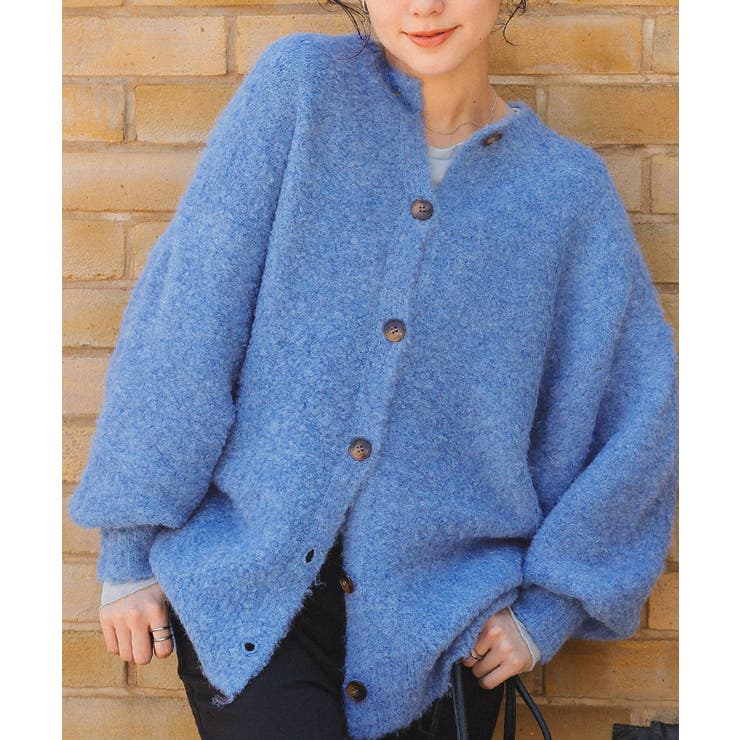 ウール混ブークレボリュームスリーブニットカーディガン | titivate | 詳細画像5 