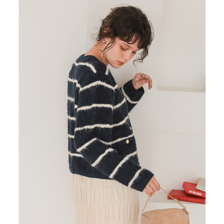 プチループゴールド釦ニットカーディガン | titivate | 詳細画像32 