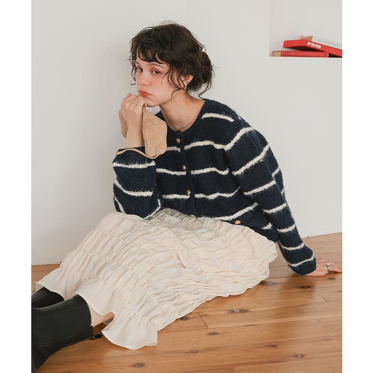 プチループゴールド釦ニットカーディガン | titivate | 詳細画像14 