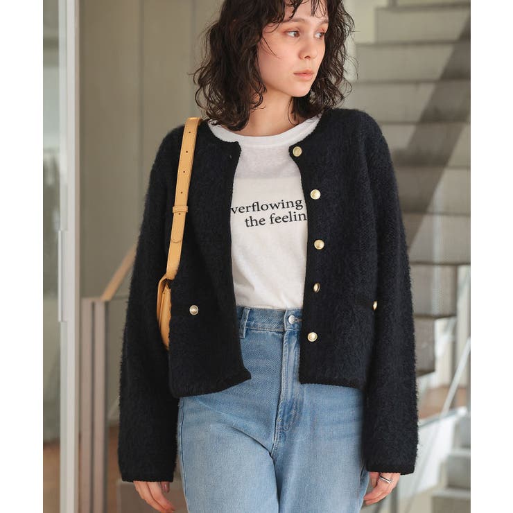 プチループゴールド釦ニットカーディガン | titivate | 詳細画像17 