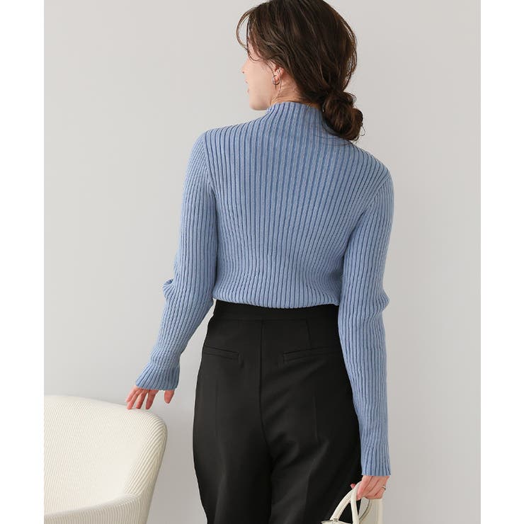 ウォッシャブルボトルネック配色デザインニット | titivate | 詳細画像31