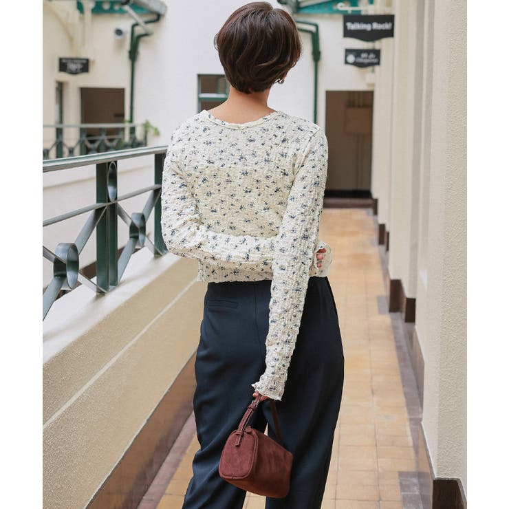 前後2wayフラワージャガードカットソートップス | titivate | 詳細画像3 