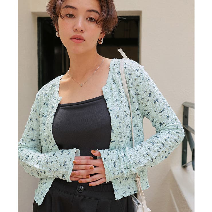 前後2wayフラワージャガードカットソートップス | titivate | 詳細画像6 