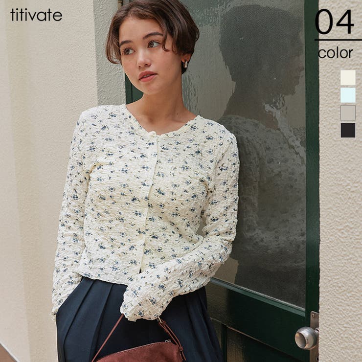 前後2wayフラワージャガードカットソートップス | titivate | 詳細画像1 