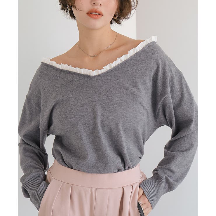 異素材コンビオフショルダートップス | titivate | 詳細画像4 