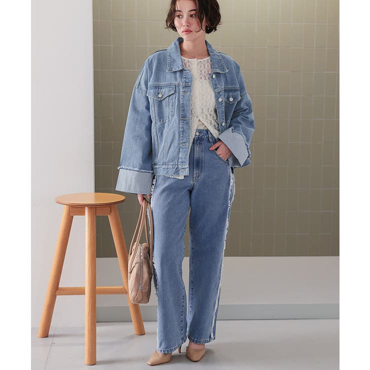 サイドフリンジワイドデニムパンツ | titivate | 詳細画像8 