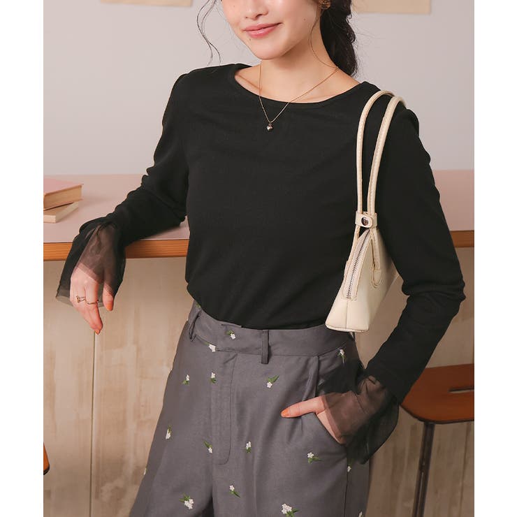 チュールフリルカフスカットソートップス | titivate | 詳細画像34 