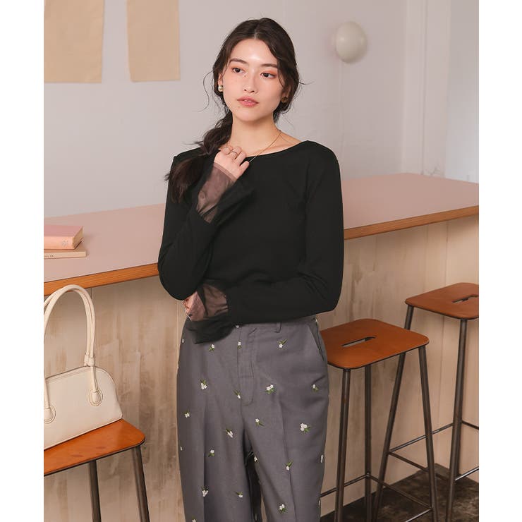 チュールフリルカフスカットソートップス | titivate | 詳細画像17 