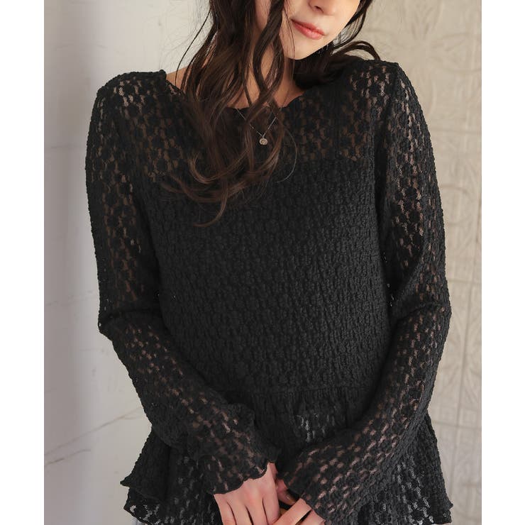 ペプラムシルエットレーストップス | titivate | 詳細画像22 