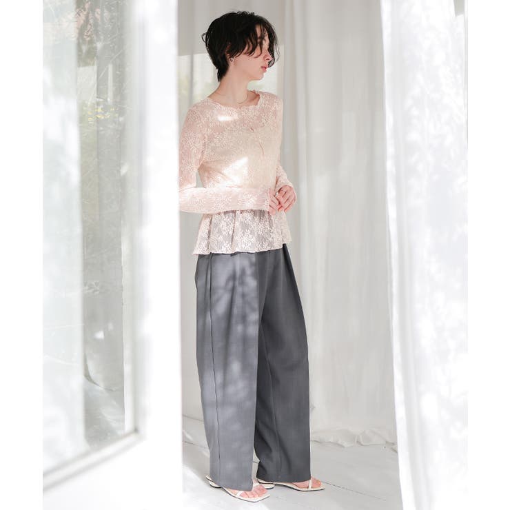 ペプラムシルエットレーストップス | titivate | 詳細画像27 