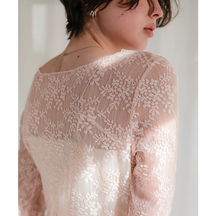 ペプラムシルエットレーストップス | titivate | 詳細画像28 