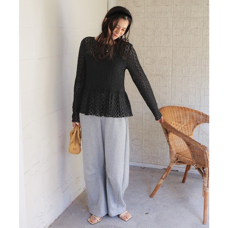 ペプラムシルエットレーストップス | titivate | 詳細画像34 