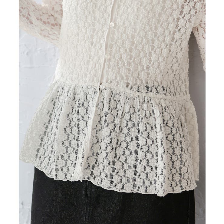 ペプラムシルエットレーストップス | titivate | 詳細画像6 