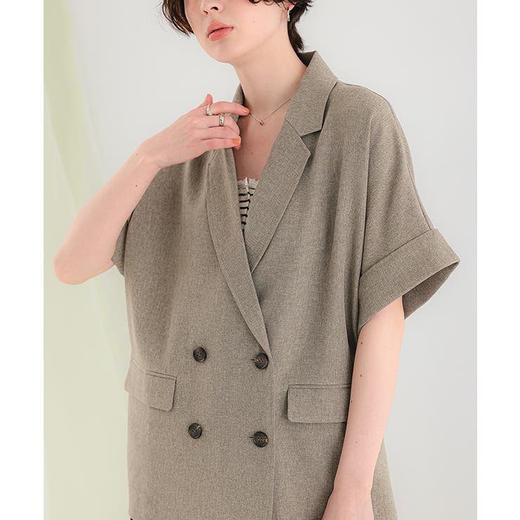 リネンライクハーフスリーブシャツジャケット | titivate | 詳細画像13 