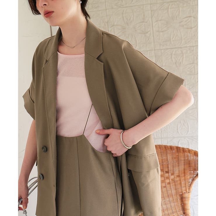 リネンライクハーフスリーブシャツジャケット | titivate | 詳細画像14 