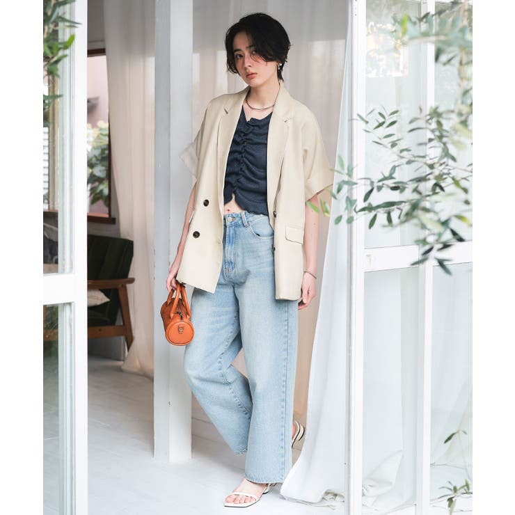 リネンライクハーフスリーブシャツジャケット | titivate | 詳細画像17 