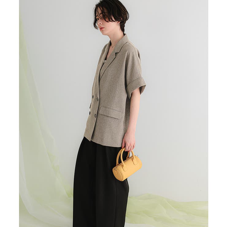 リネンライクハーフスリーブシャツジャケット | titivate | 詳細画像18 