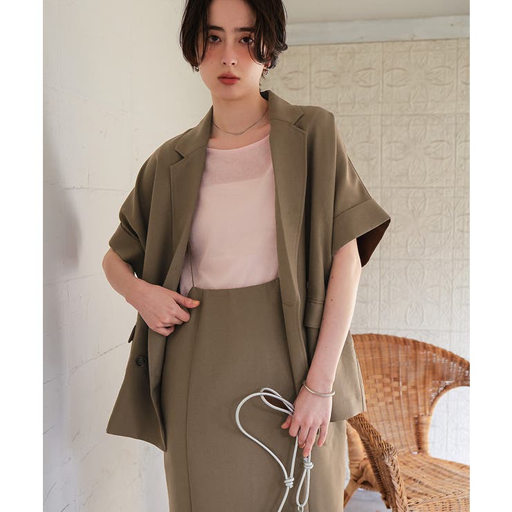 リネンライクハーフスリーブシャツジャケット | titivate | 詳細画像6 