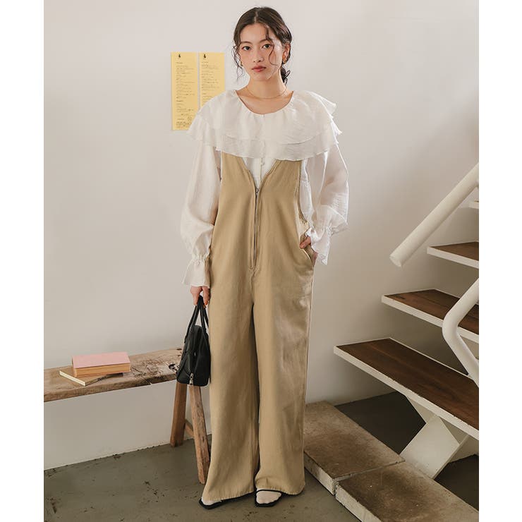 フロントファスナーデザインデニムキャミソールサロペット | titivate | 詳細画像14 