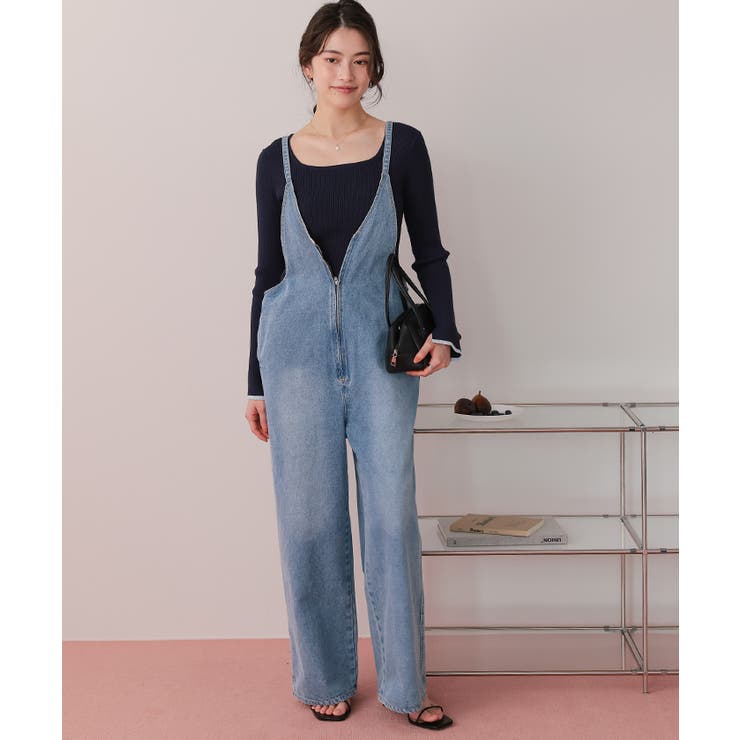 フロントファスナーデザインデニムキャミソールサロペット | titivate | 詳細画像16 