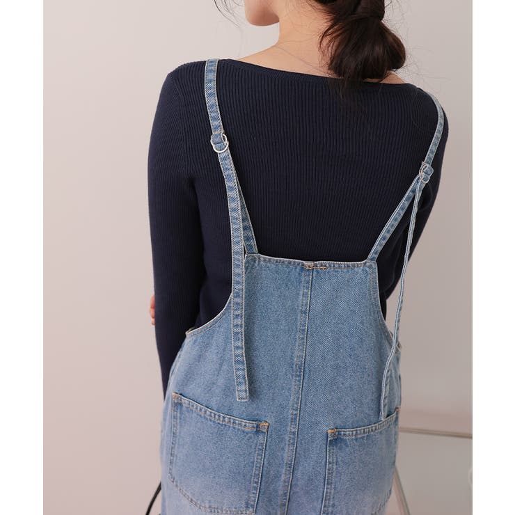 フロントファスナーデザインデニムキャミソールサロペット | titivate | 詳細画像17 