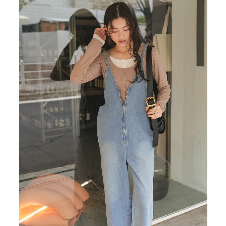 フロントファスナーデザインデニムキャミソールサロペット | titivate | 詳細画像27 