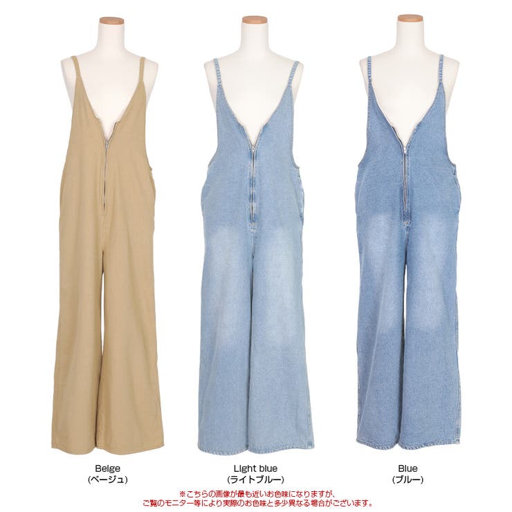 フロントファスナーデザインデニムキャミソールサロペット | titivate | 詳細画像12 